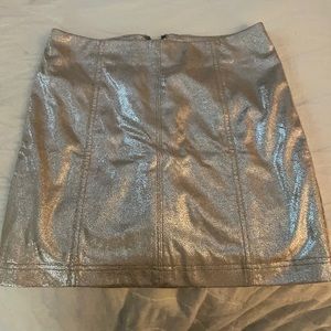 Free People Gold shimmer mini skirt